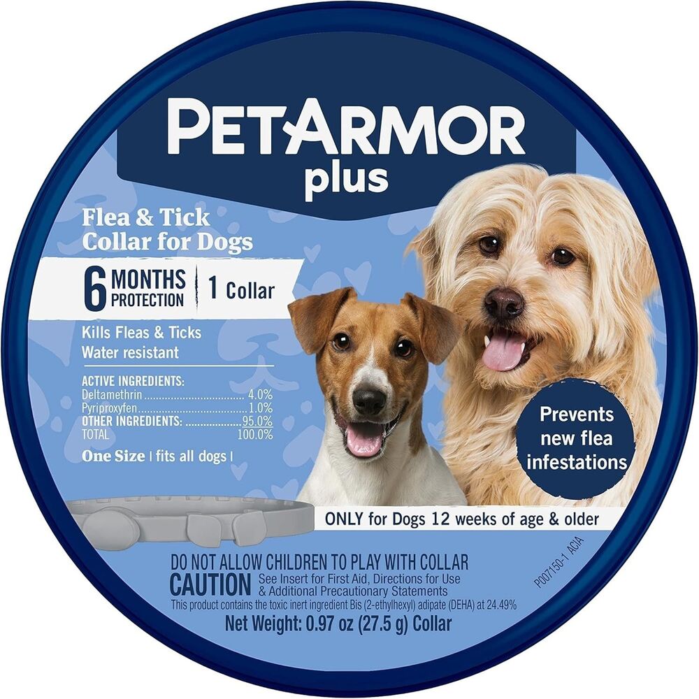 PetArmor Plus Flea & Tick Collar for Dogs — 6‑Months full protection, One Size